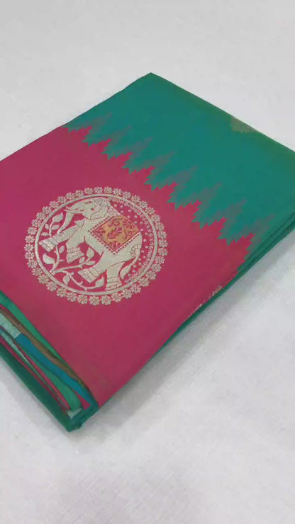 Pure Soft Banarasi Silk Saree With Beautiful Colours