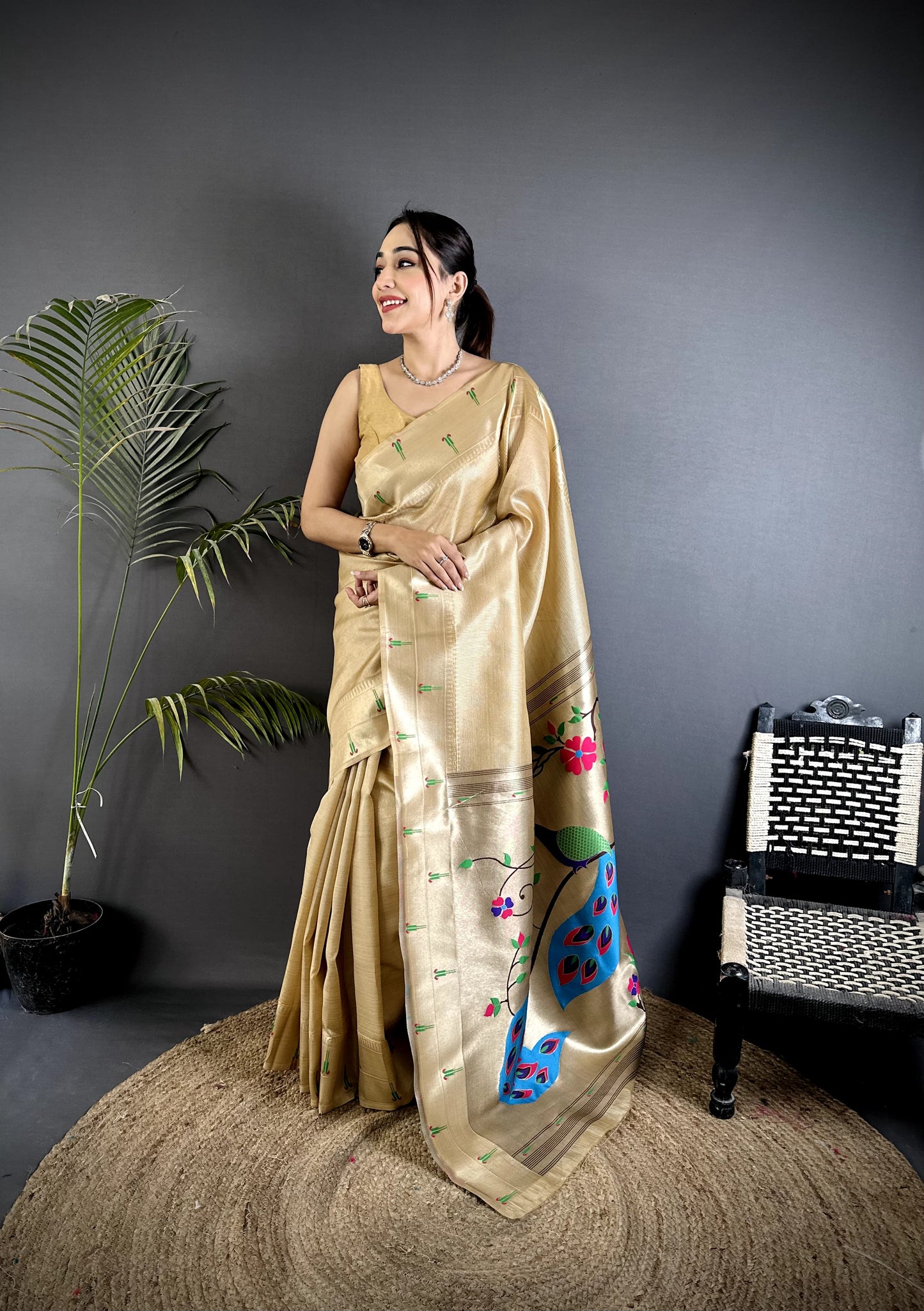 Pure Soft Zari Kanchivaram Tissue Paithani