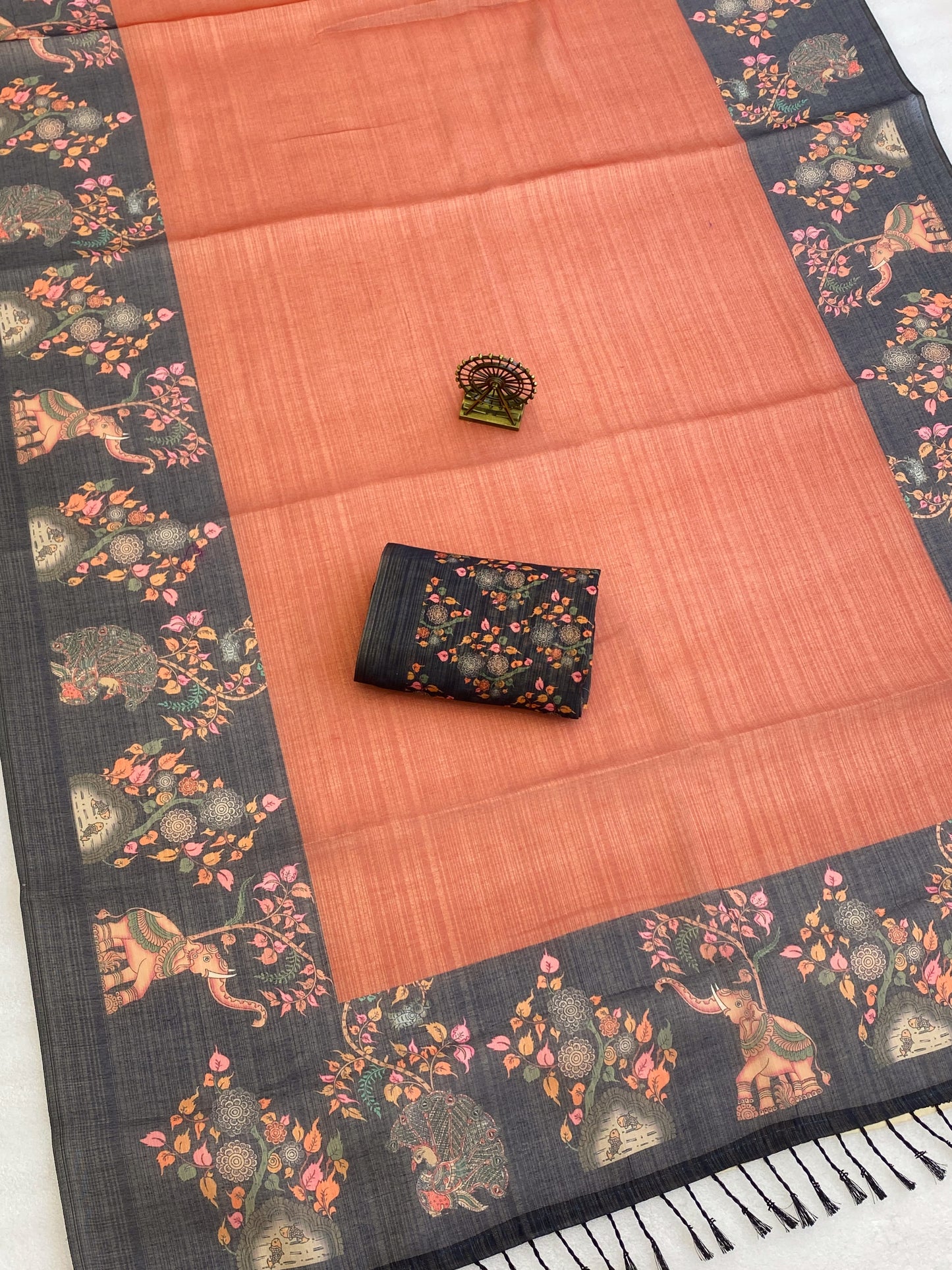 Soft Erode Silk Digital Printed Saree with jhalar 

( JP48)