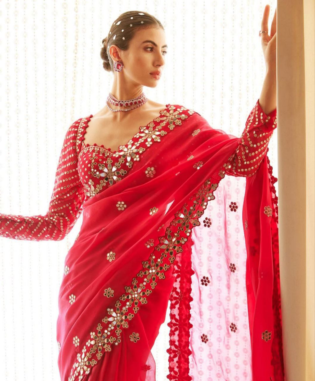 Saree Of Heavy quality Faux Georgette

( JP39)