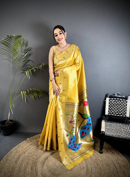 Pure Soft Zari Kanchivaram Tissue Paithani