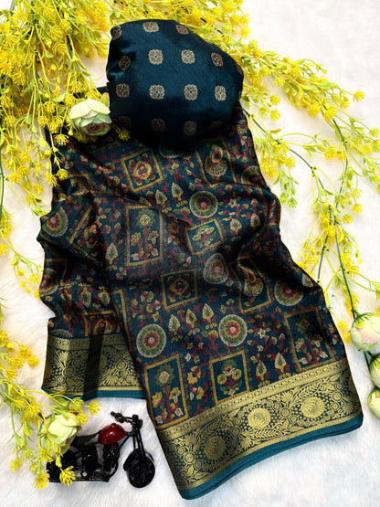 Soft Black Dola Silk Saree  ( JP05 )