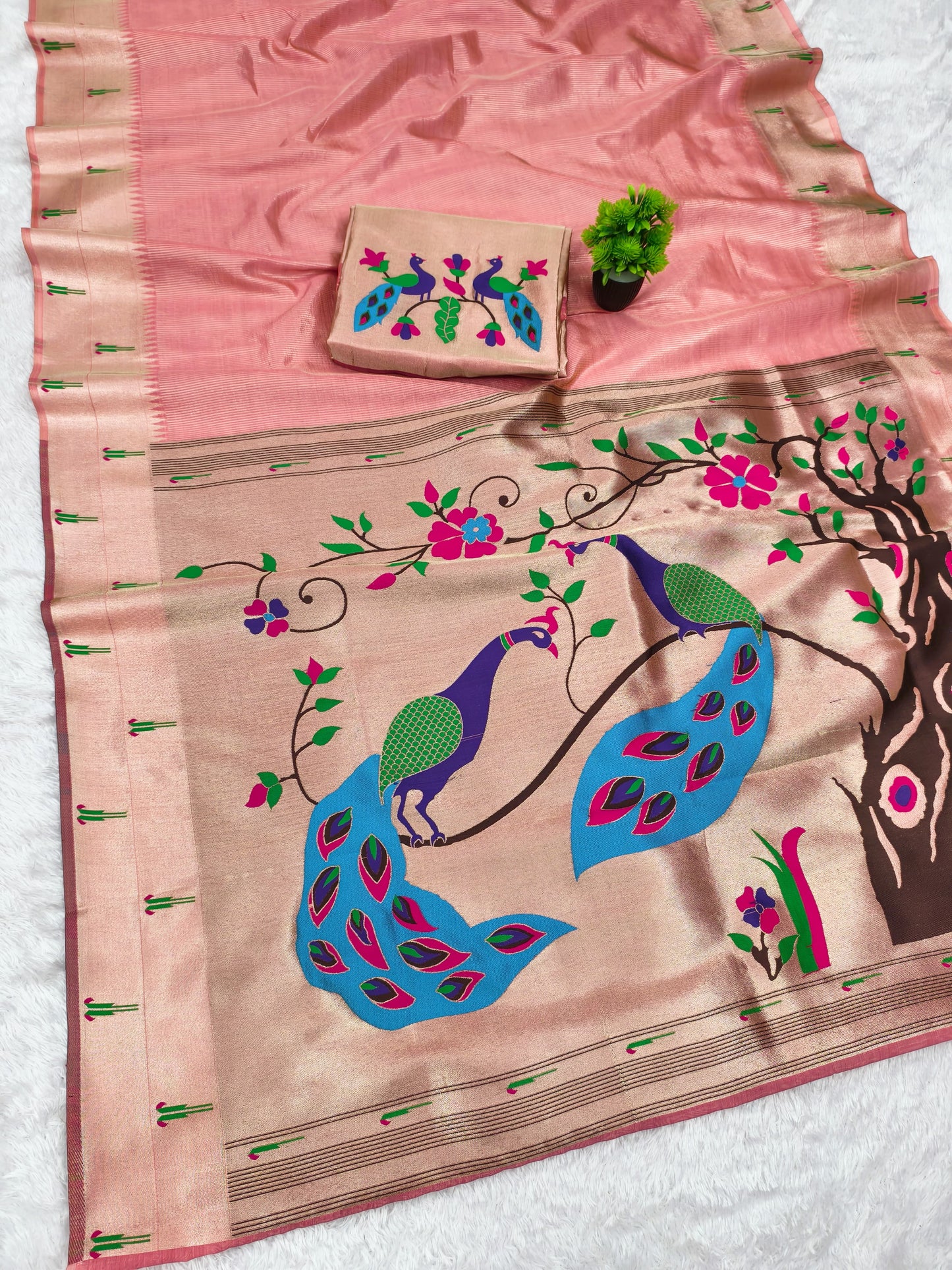 Pure Soft Zari Kanchivaram Tissue Paithani