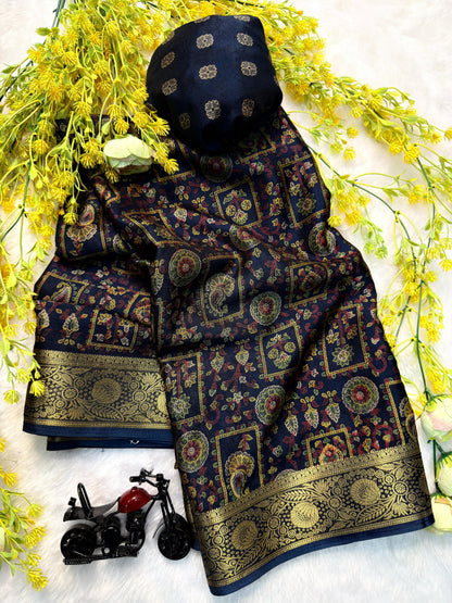 Soft Black Dola Silk Saree  ( JP05 )