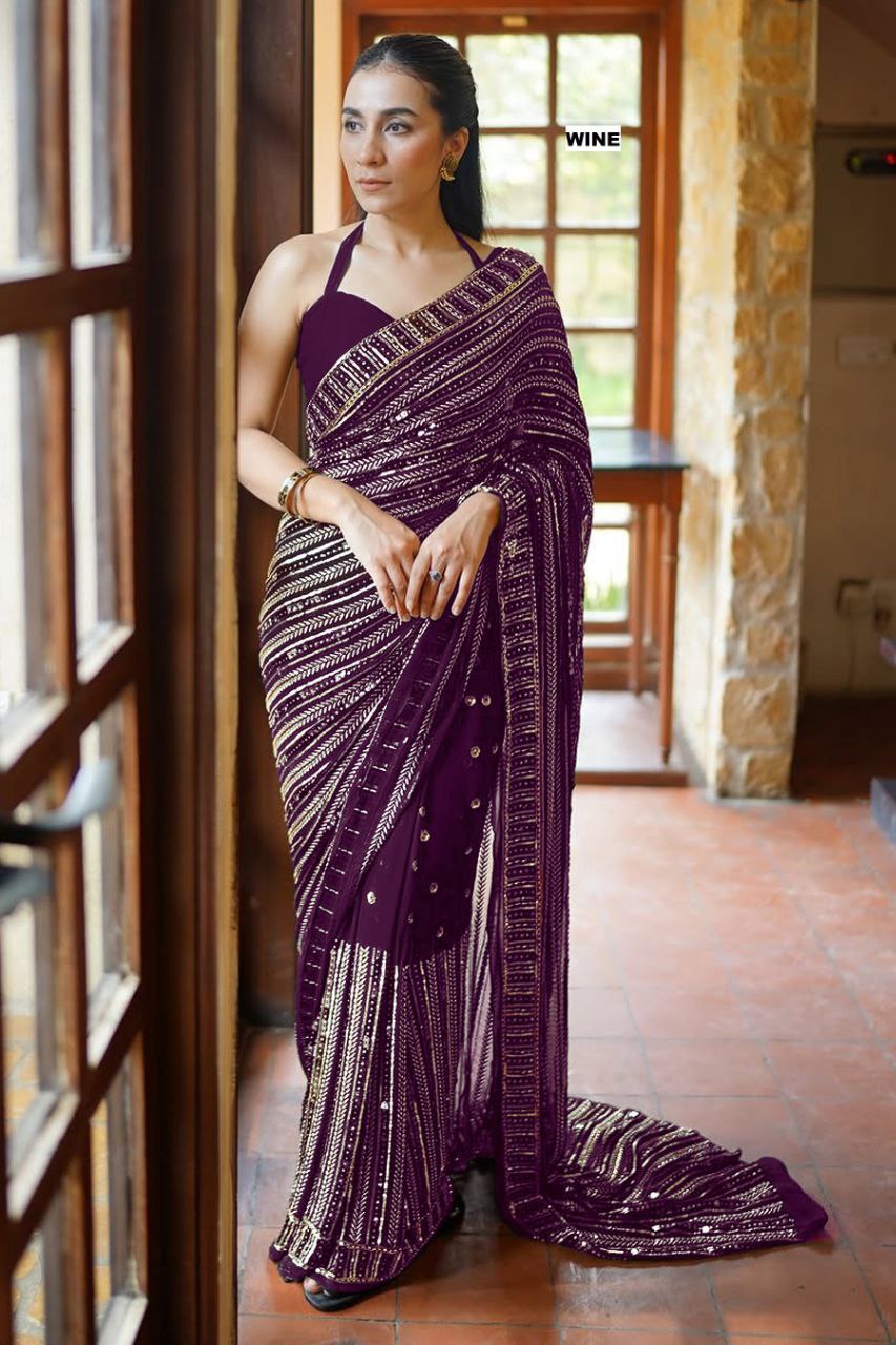 Full Saree Of Heavy quality 60 gram Georgette

( JP43)
