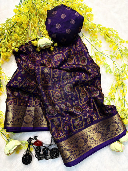 Soft Black Dola Silk Saree  ( JP05 )