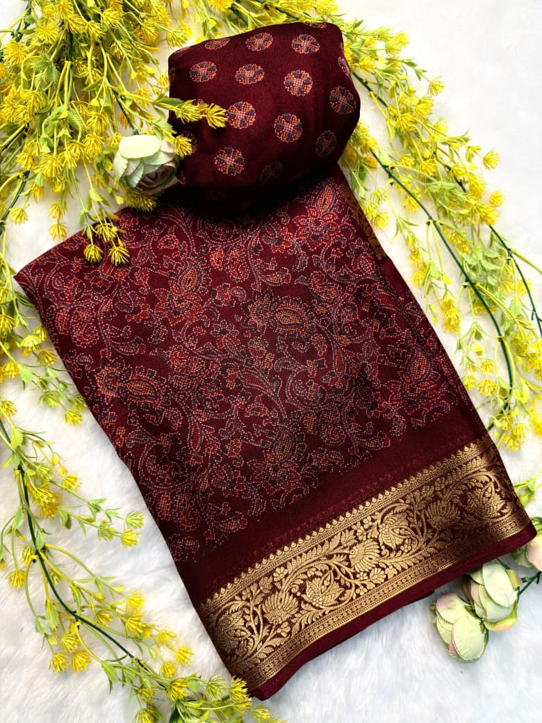 Havy Marsh Melon Self
JEQURD VIEWING Saree ( JP06 )