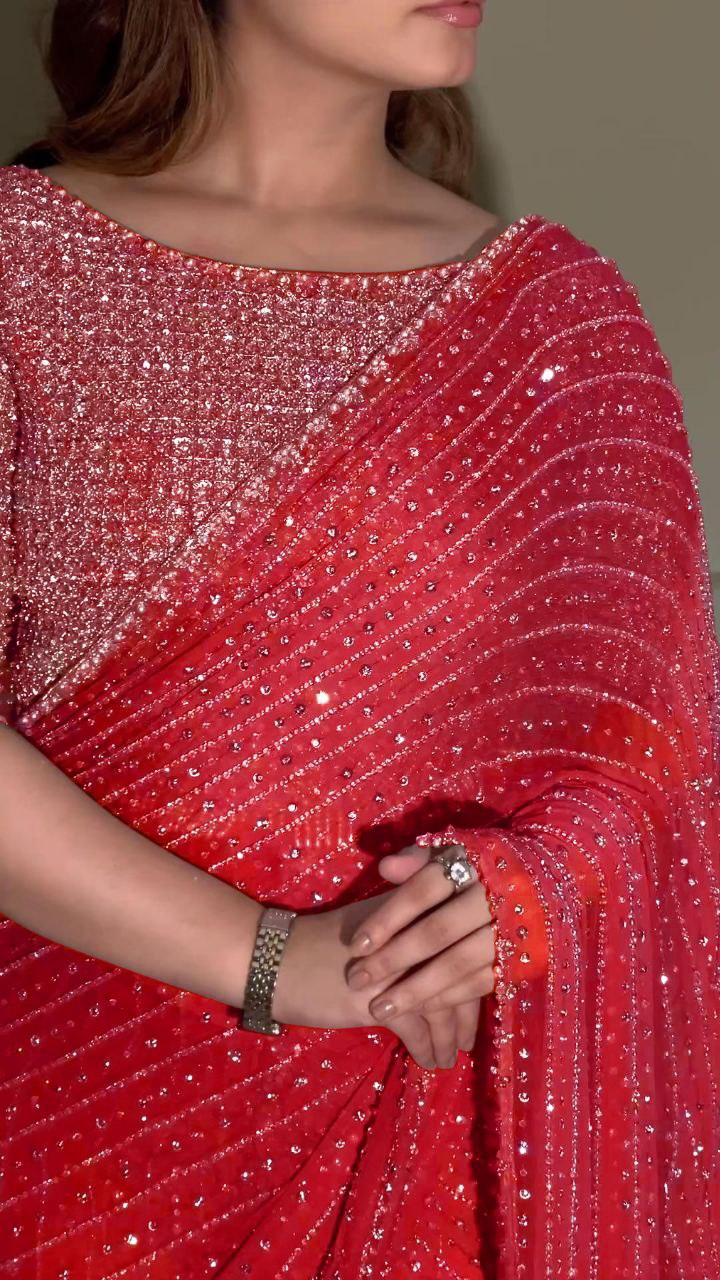 Full Saree Of Heavy quality Faux Georgette

( JP37)