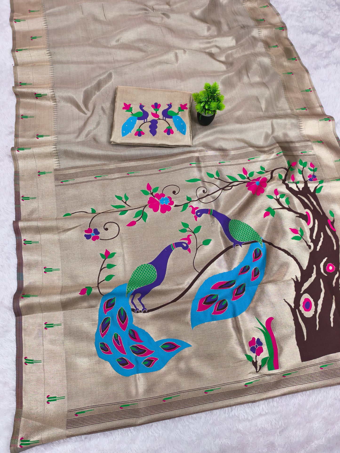 Pure Soft Zari Kanchivaram Tissue Paithani