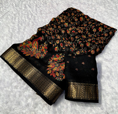 Heavy marshmellow blooming COLOR end foil dijhayne saree* *
*
( JP21 )