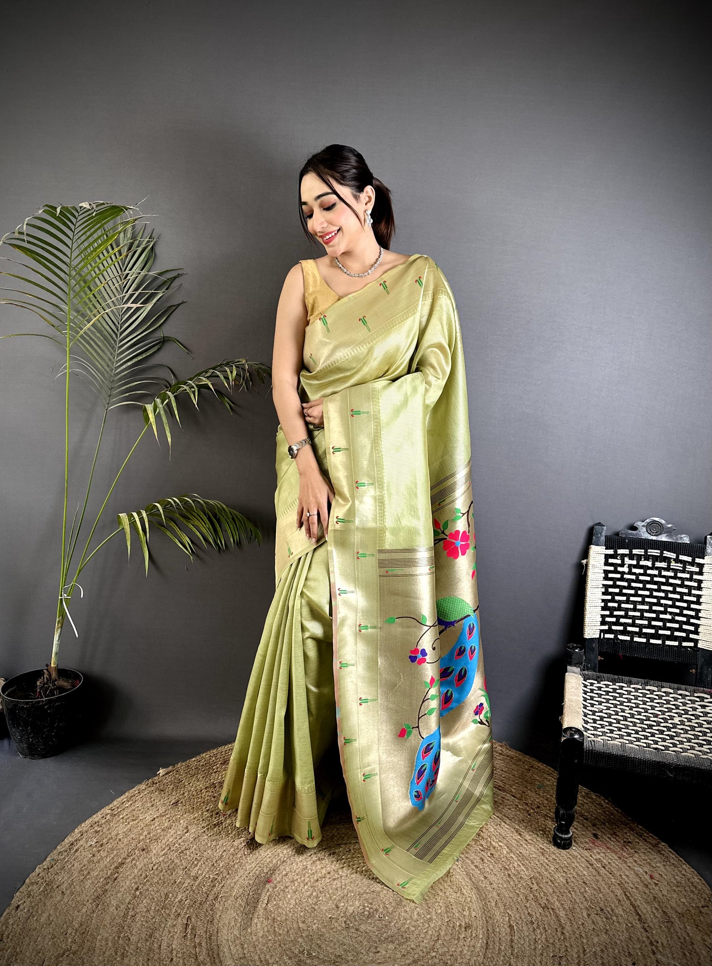 Pure Soft Zari Kanchivaram Tissue Paithani