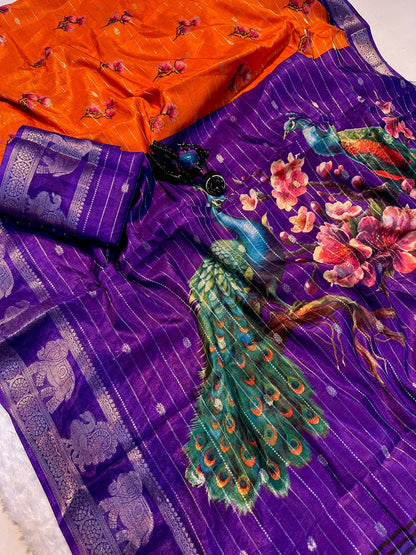 mysore silk saree with all over weaving and fantastic two tone padding border*