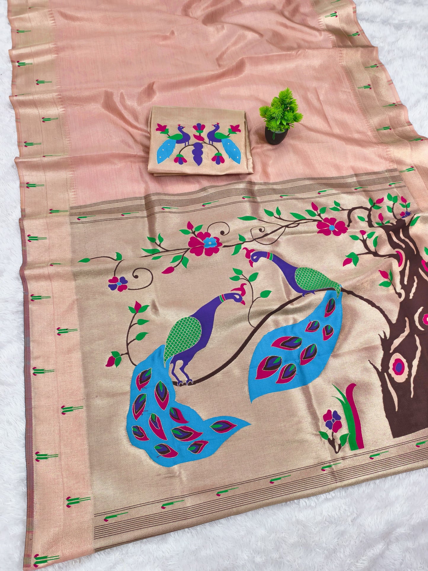 Pure Soft Zari Kanchivaram Tissue Paithani