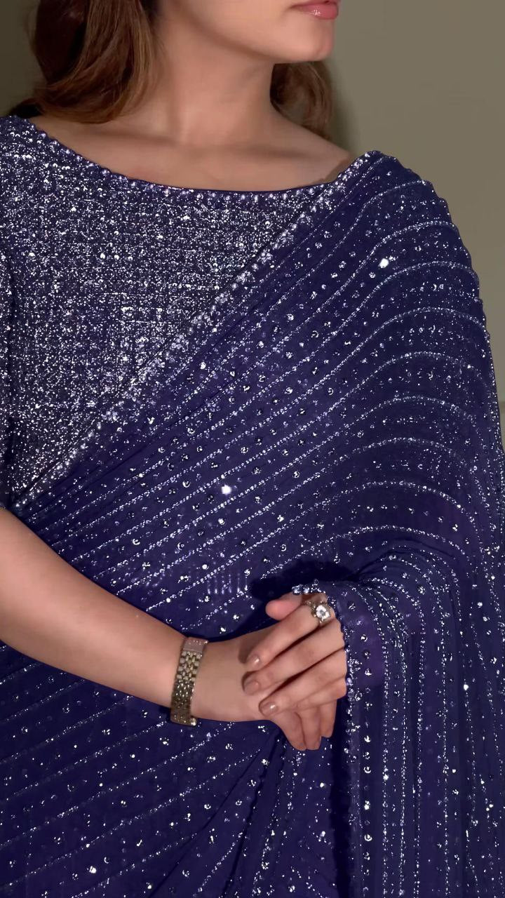 Full Saree Of Heavy quality Faux Georgette

( JP37)