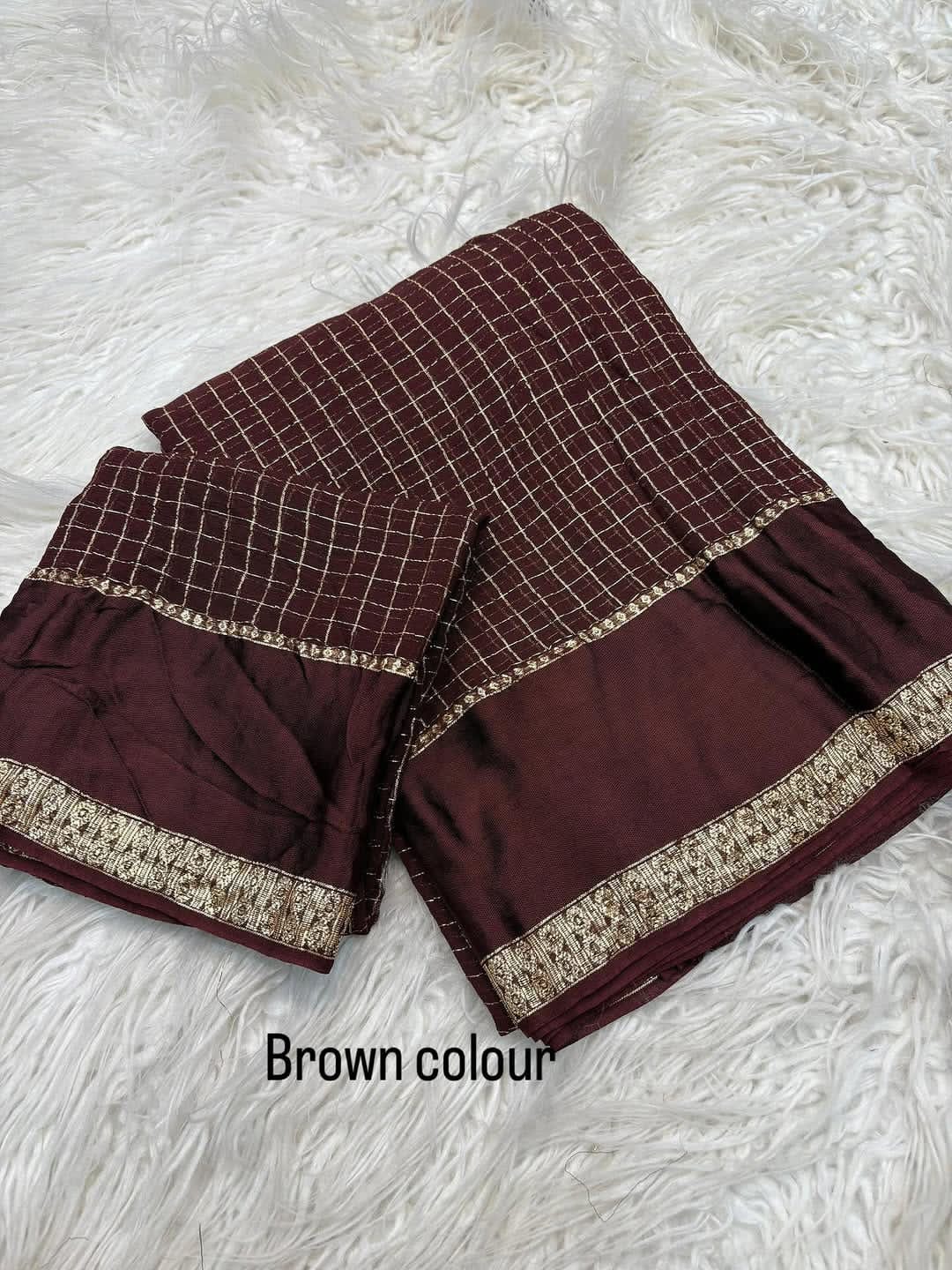 Pure viscose chex saree