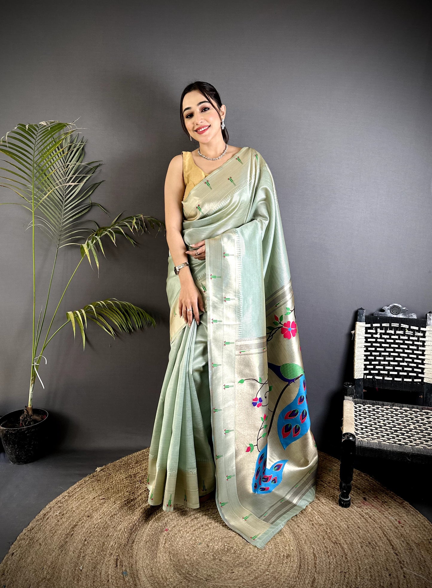 Pure Soft Zari Kanchivaram Tissue Paithani