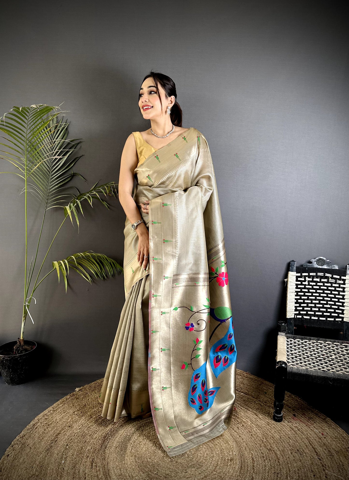 Pure Soft Zari Kanchivaram Tissue Paithani