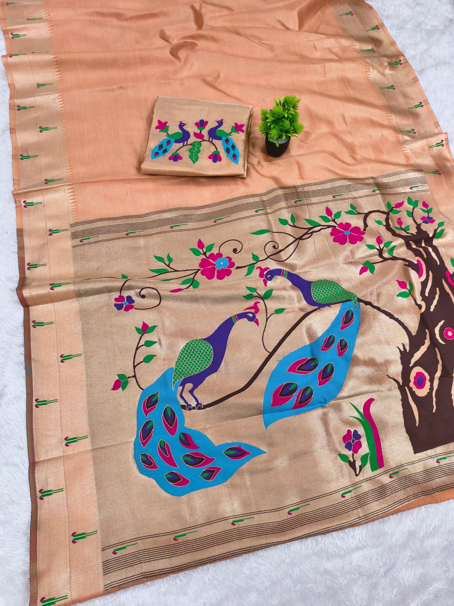 Pure Soft Zari Kanchivaram Tissue Paithani