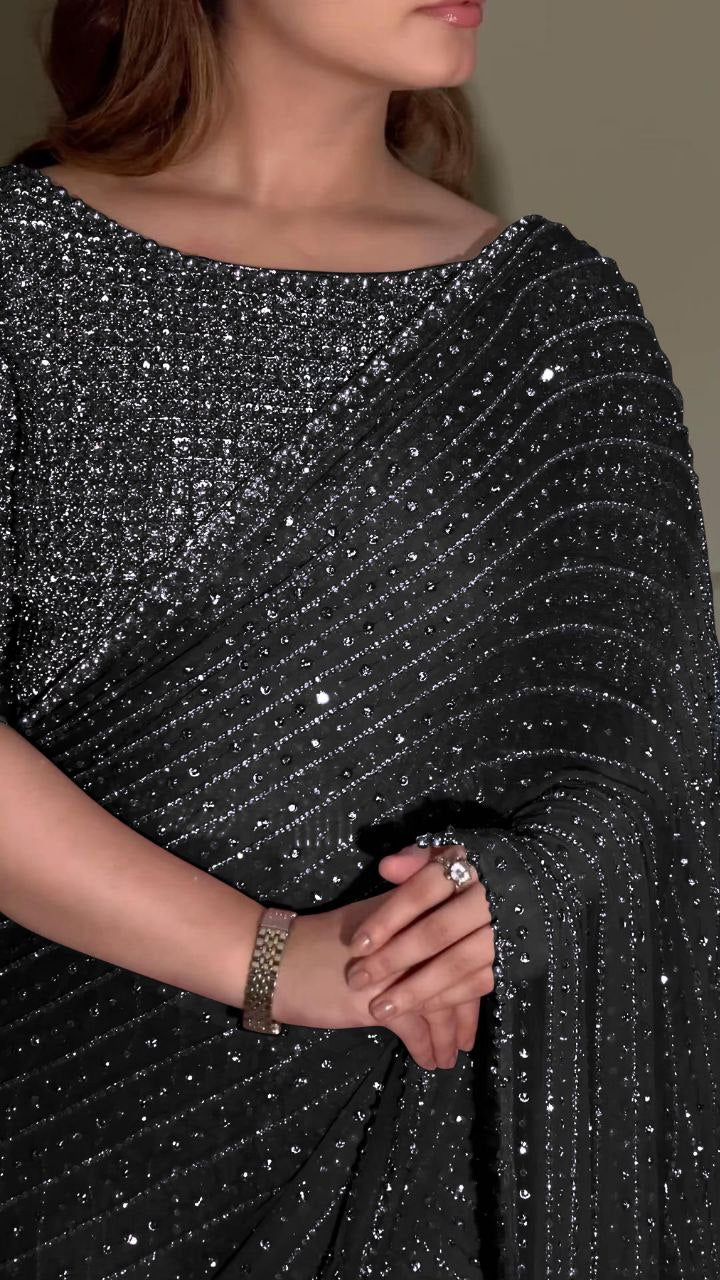 Full Saree Of Heavy quality Faux Georgette

( JP37)