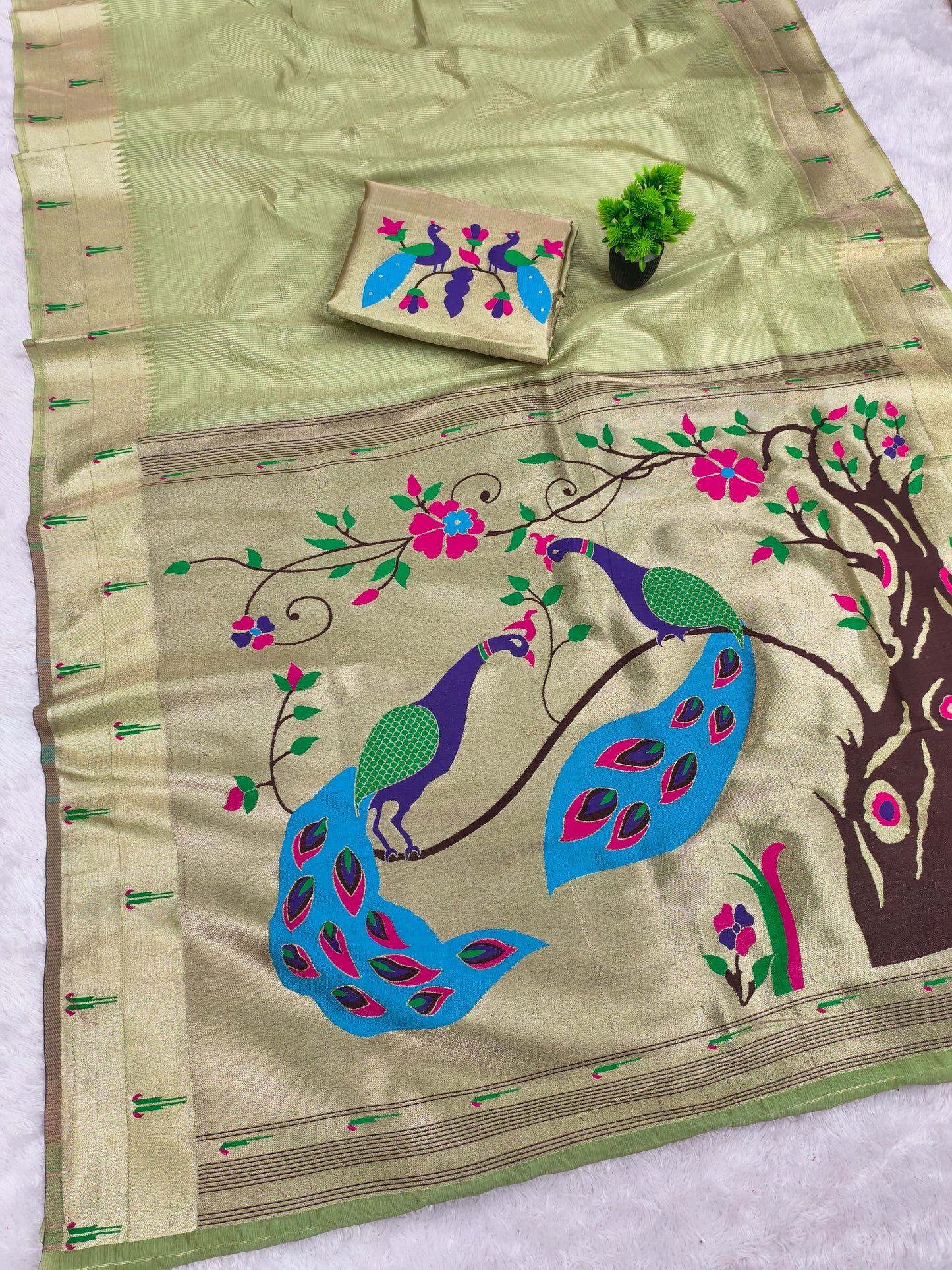 Pure Soft Zari Kanchivaram Tissue Paithani