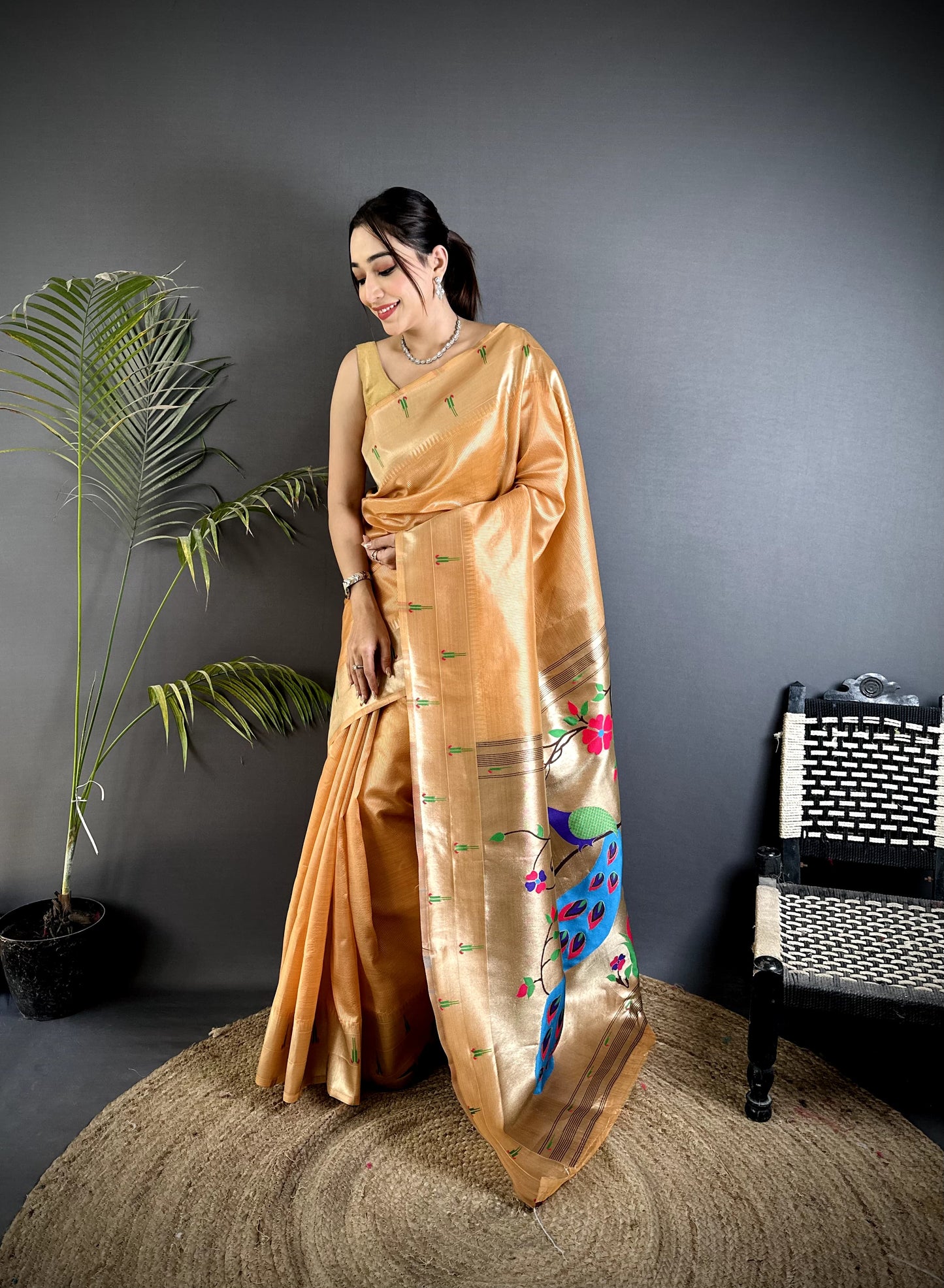 Pure Soft Zari Kanchivaram Tissue Paithani