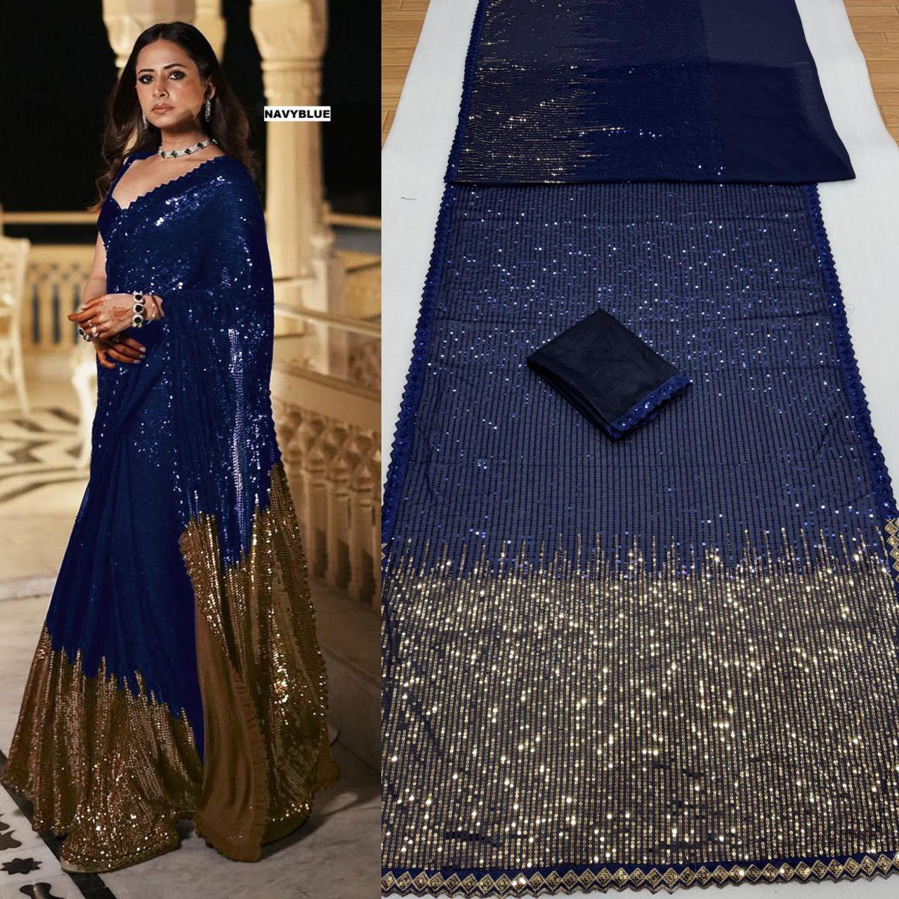Full Saree Of Heavy quality 60 gram Georgette

( JP38)