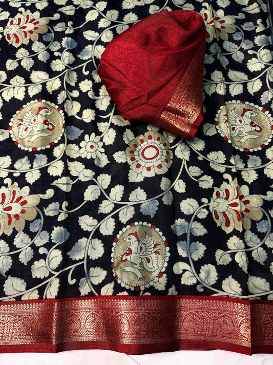 Soft bleck dola silk sarees