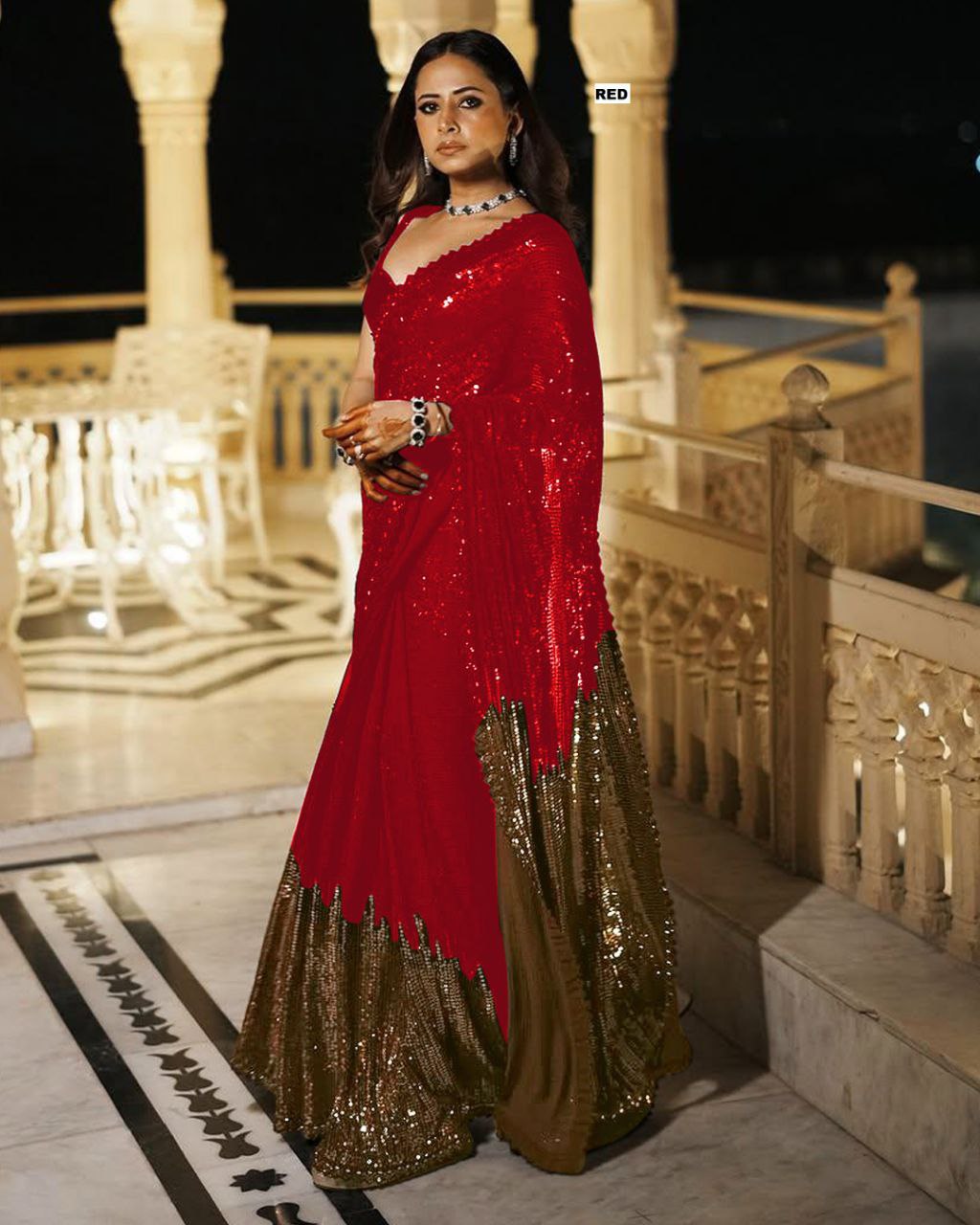 Full Saree Of Heavy quality 60 gram Georgette

( JP38)