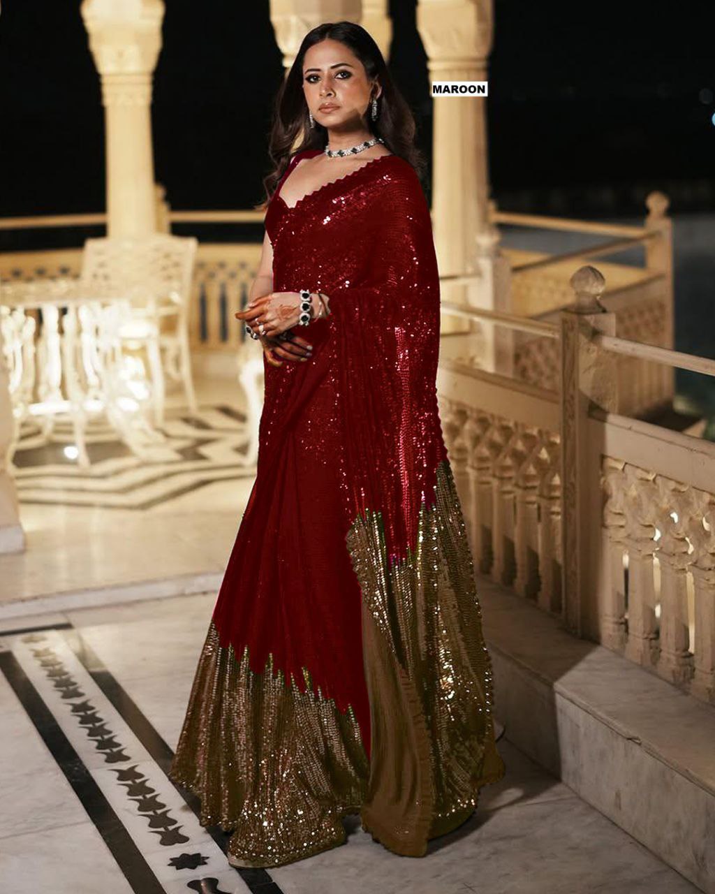Full Saree Of Heavy quality 60 gram Georgette

( JP38)