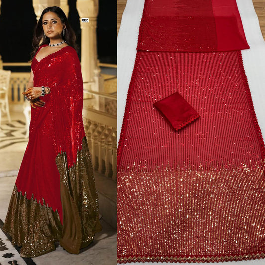 Full Saree Of Heavy quality 60 gram Georgette

( JP38)