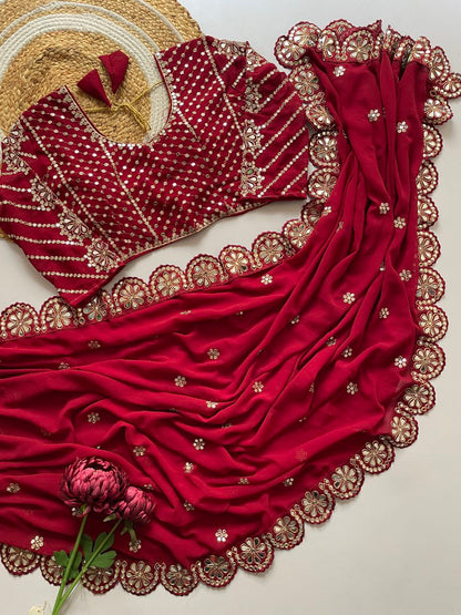Saree Of Heavy quality Faux Georgette

( JP40)