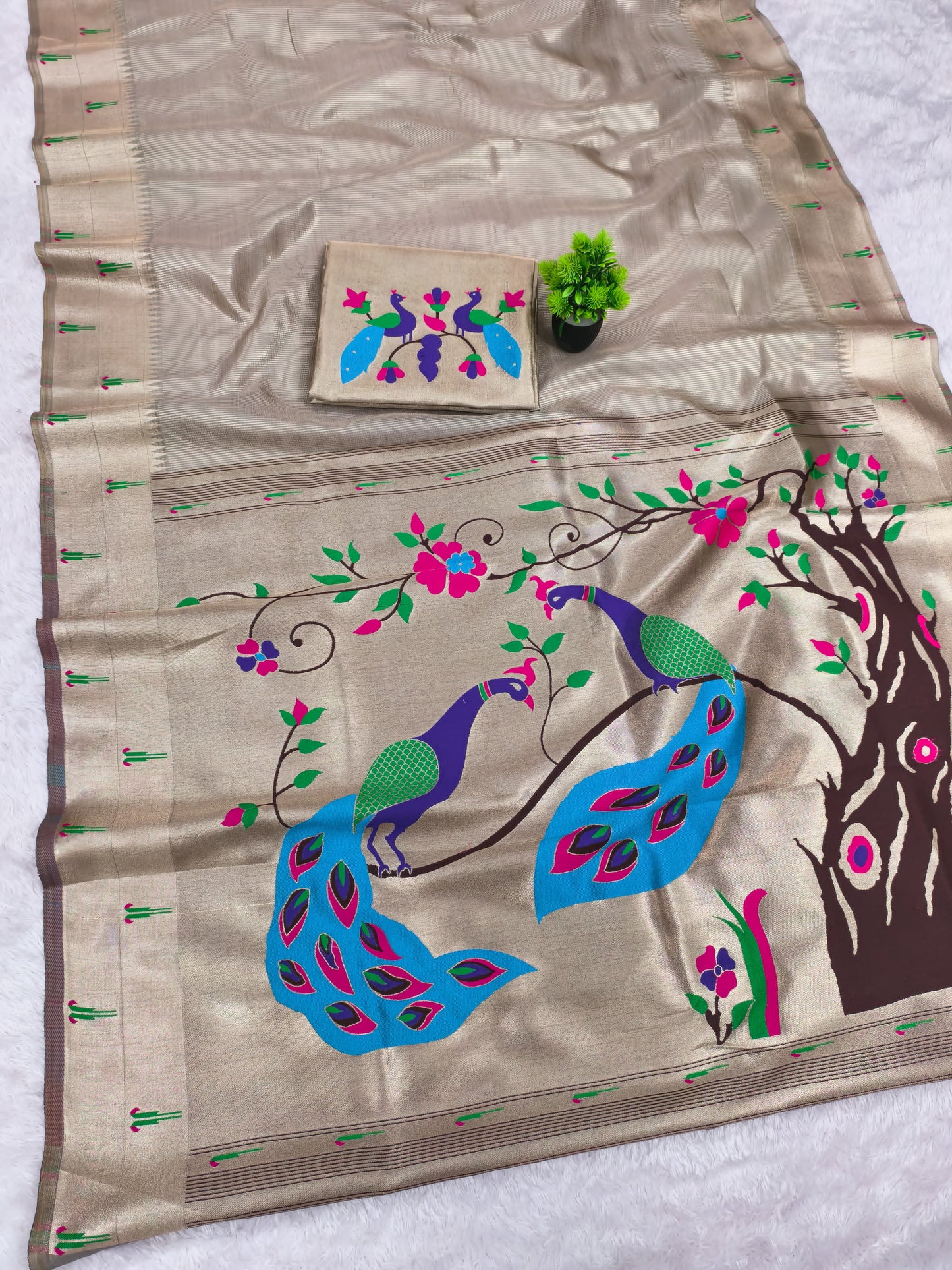 Pure Soft Zari Kanchivaram Tissue Paithani