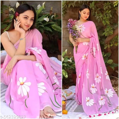 Pure Linen Digital print saree 
( JP24 )